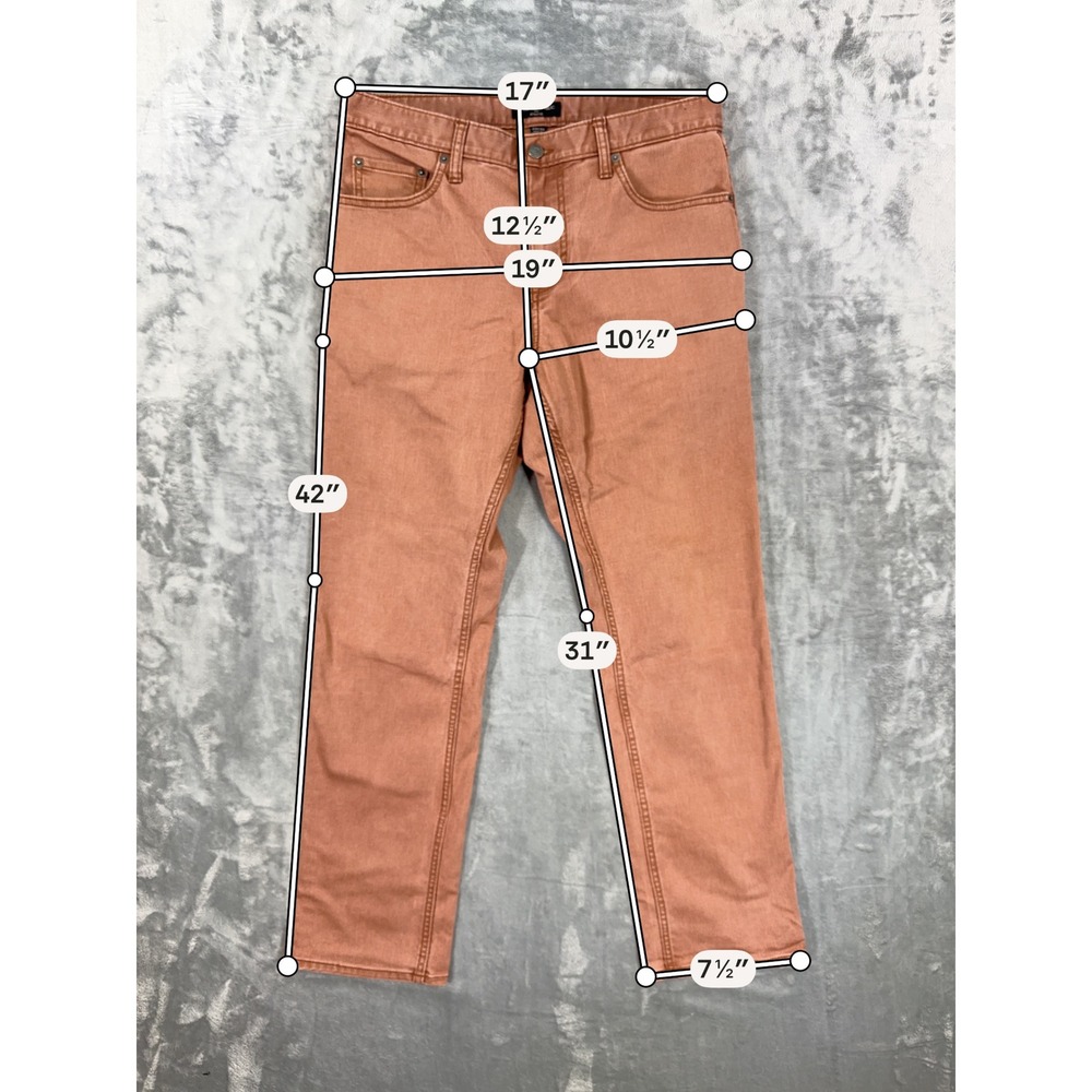 Banana Republic Athletic Corduroy Jeans Men's Size 33x32 Orange Terracotta Pants - Picture 6 of 7